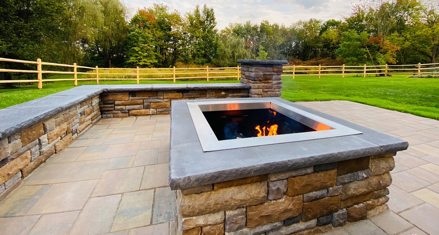 fireplace on patio from CKC landscaping