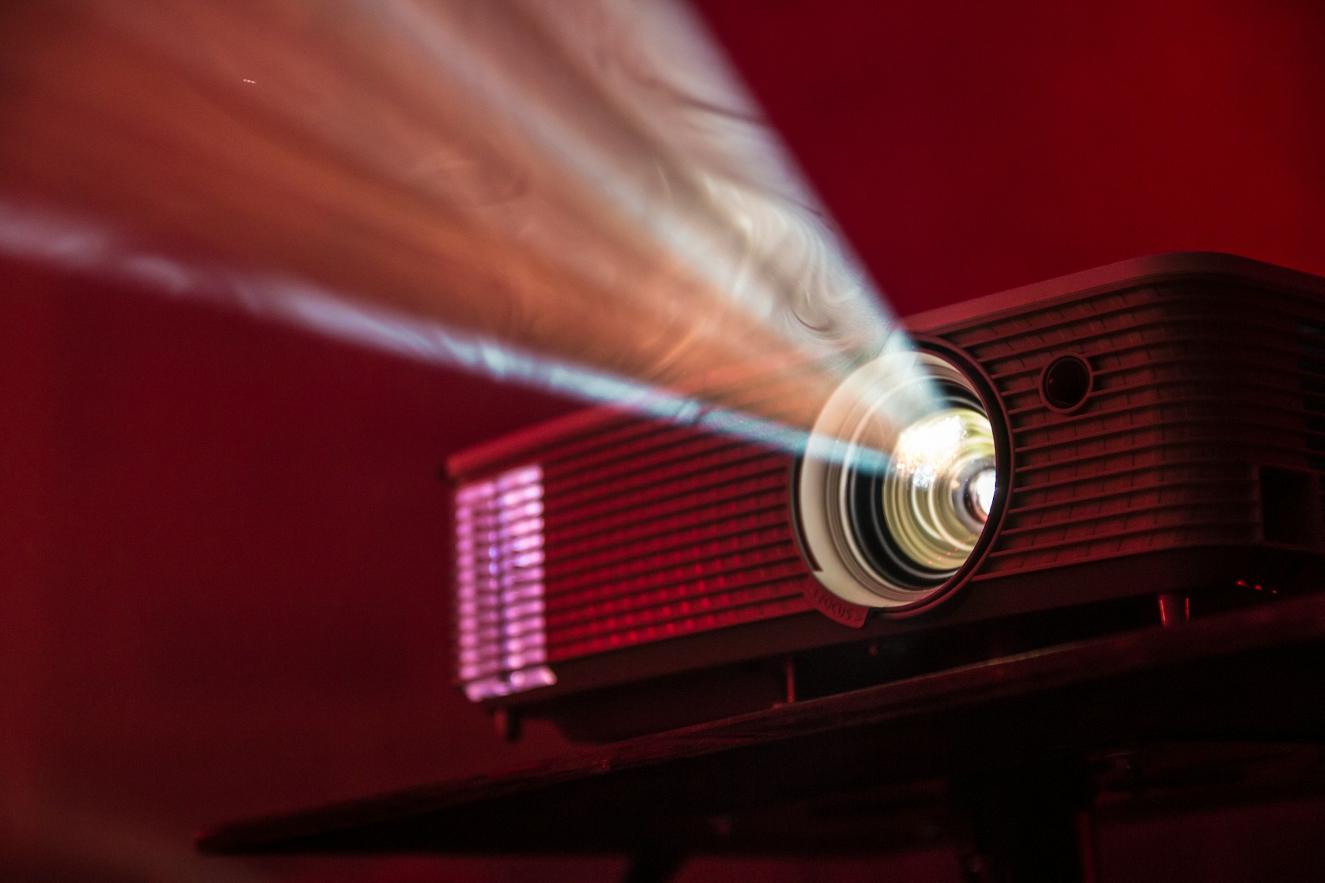 projector projecting a movie